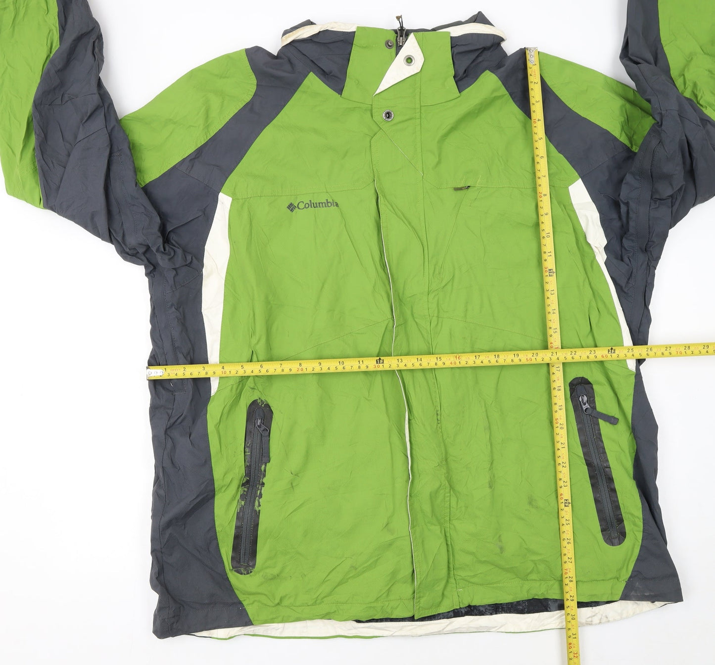 Columbia Men's Green 2XL Waterproof Hooded Outdoor Rain Jacket