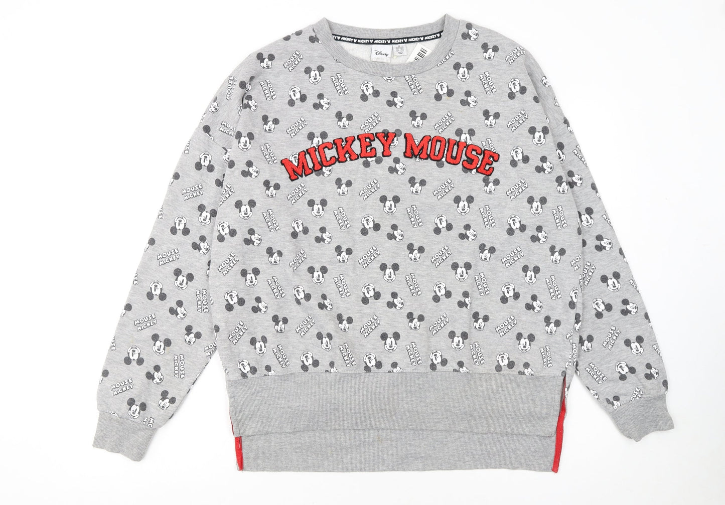 Disney Women’s Grey Mickey Mouse Graphic Pullover Sweatshirt M