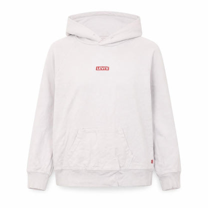 Levi's Women Beige Small Pullover Hoodie Logo Cotton Casual
