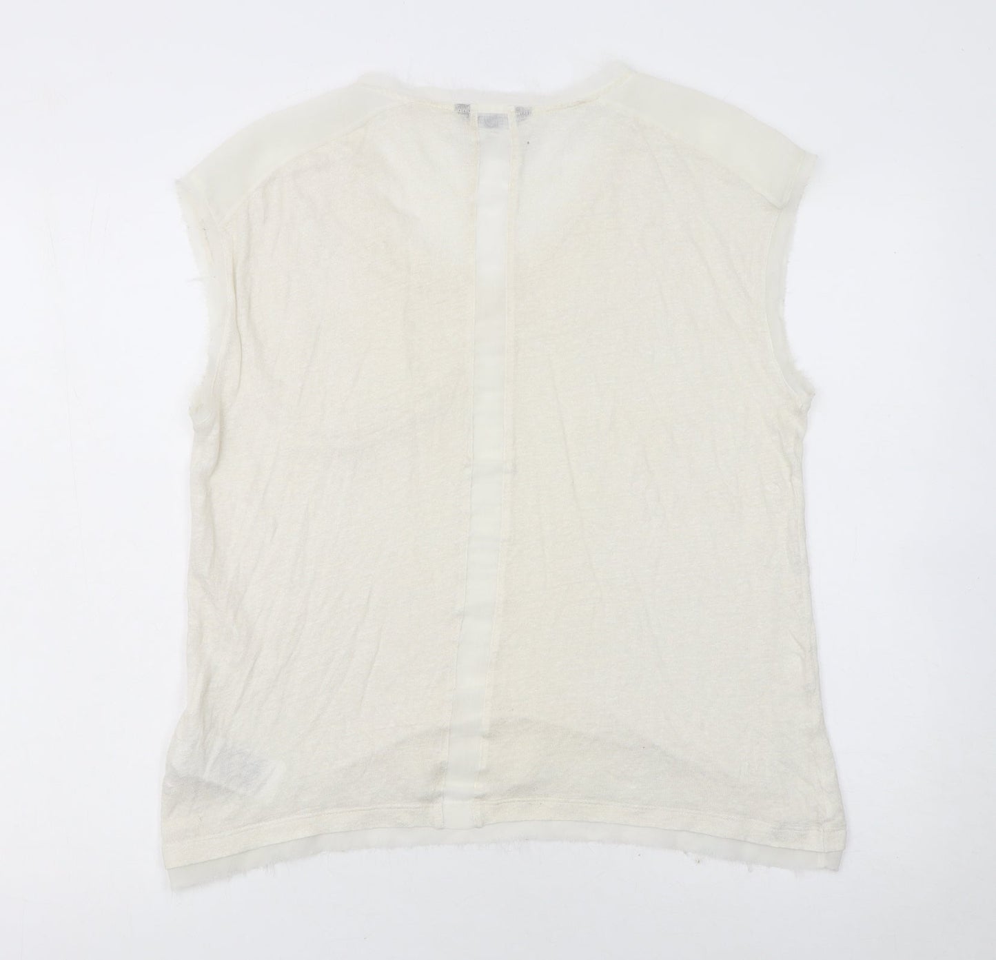 Tommy Hilfiger Women Ivory XL Sleeveless V-Neck Tank Top