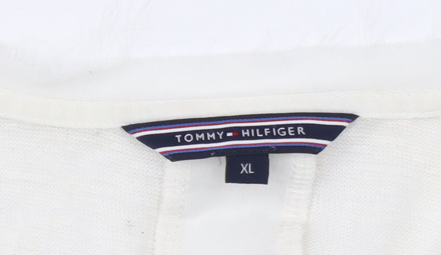 Tommy Hilfiger Women Ivory XL Sleeveless V-Neck Tank Top