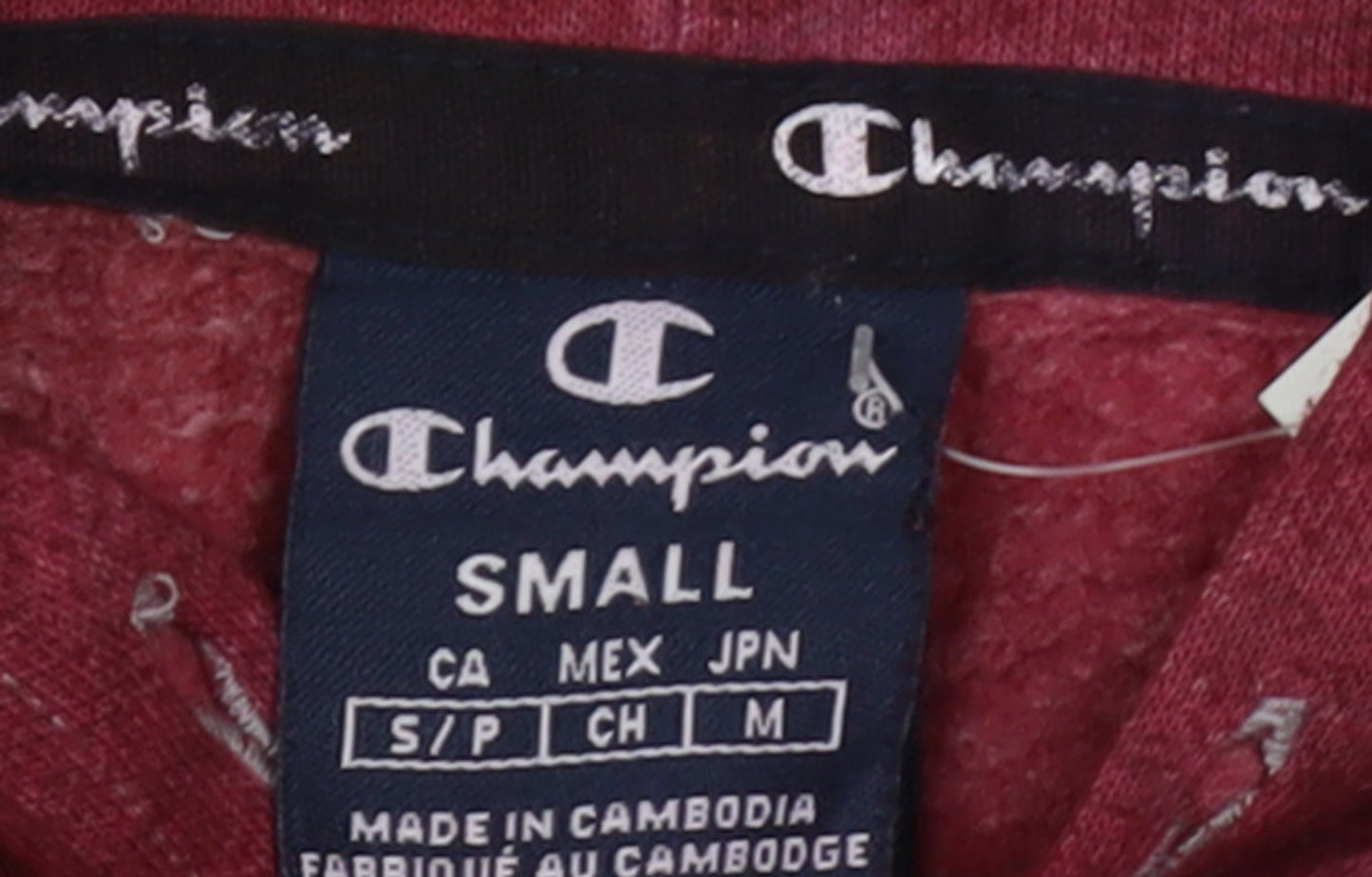 Champion Women’s Red Pullover Hoodie Small Logo Sweatshirt