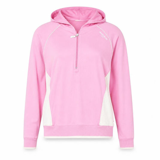 Reebok Womens Pink 1/2 Zip Hooded Sweatshirt Size 12