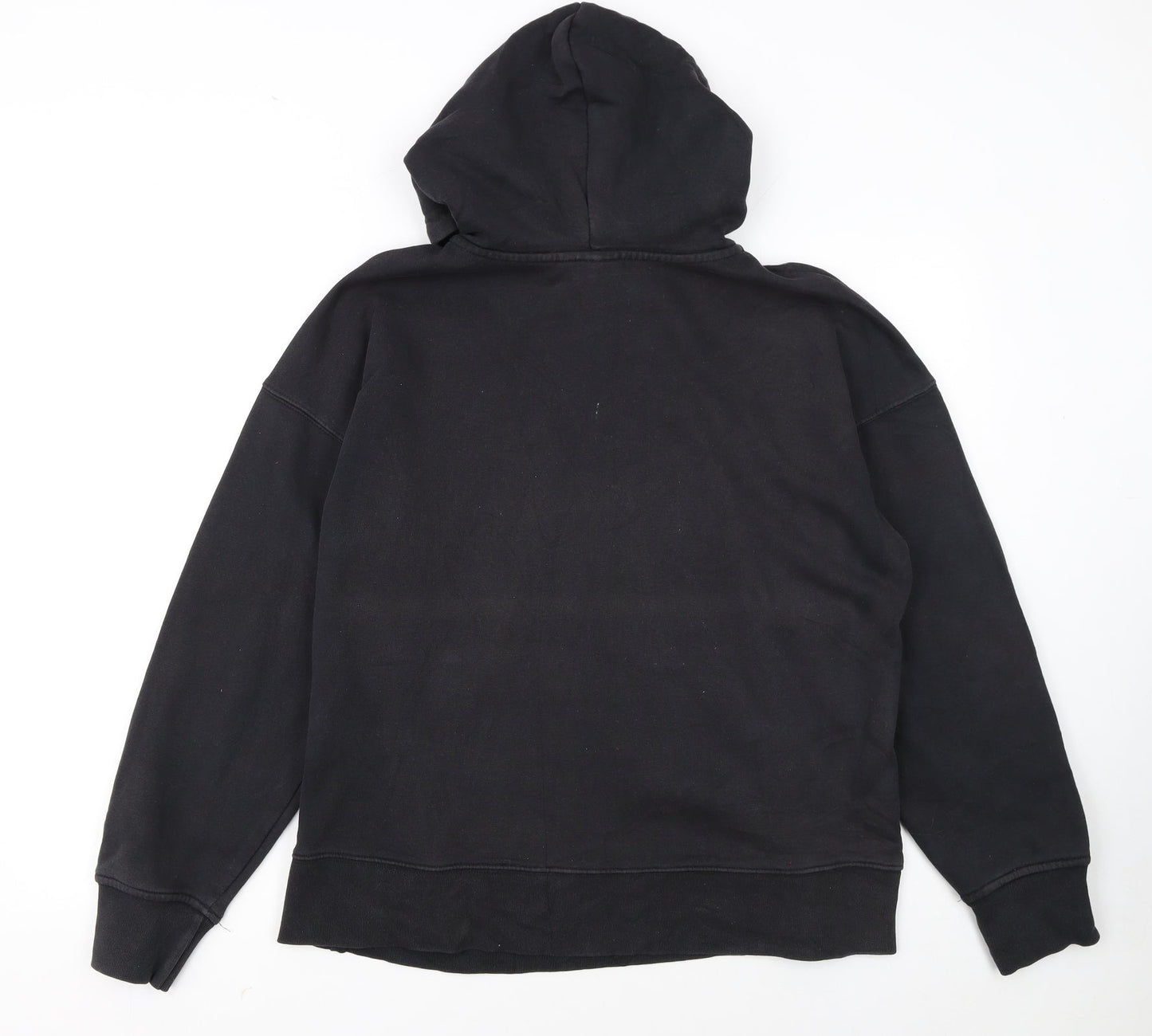 Adidas Women's Black 1/2 Zip Hoodie Size 8 Embroidered Logo Cotton Blend