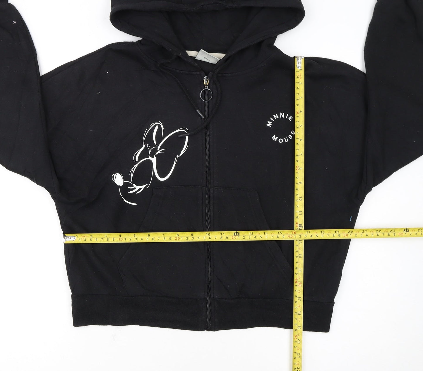 Disney Minnie Mouse Black Full Zip Hoodie Womens M 12/14