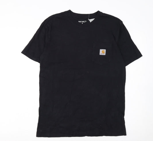 Carhartt Men's Black Cotton Short Sleeve Crew Neck Pocket T-Shirt Size S