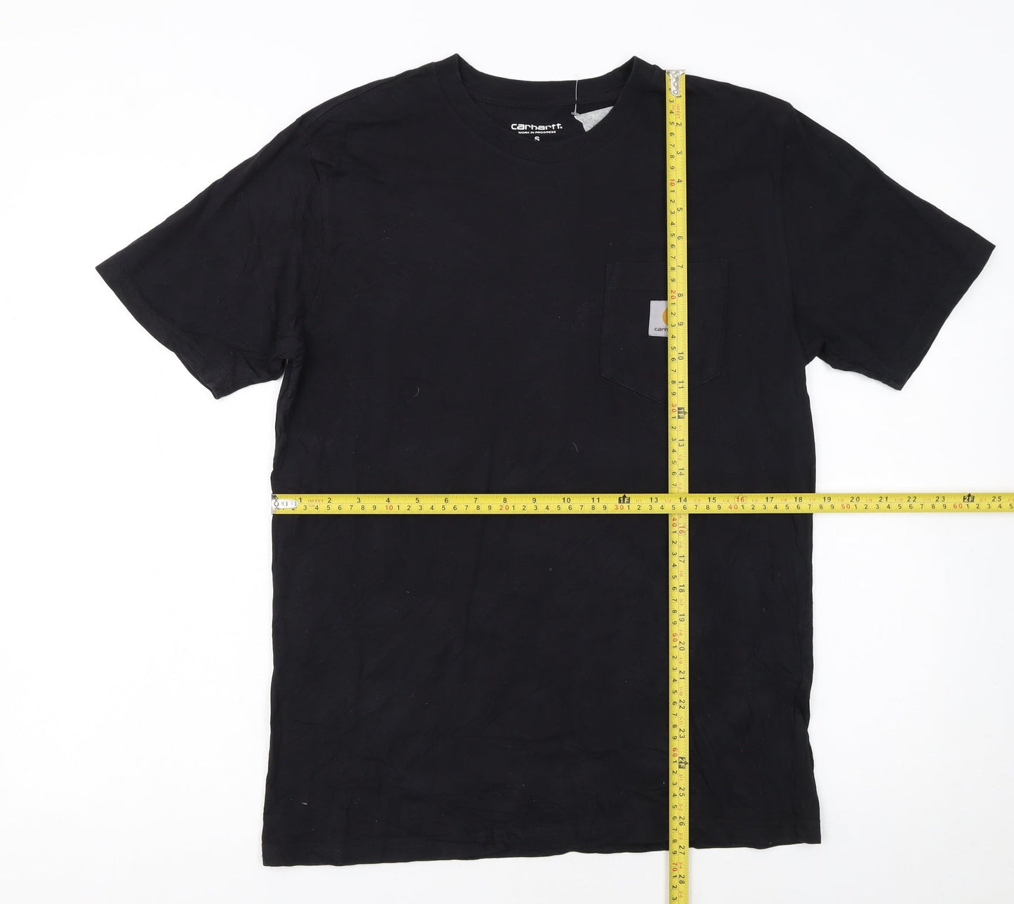 Carhartt Men's Black Cotton Short Sleeve Crew Neck Pocket T-Shirt Size S
