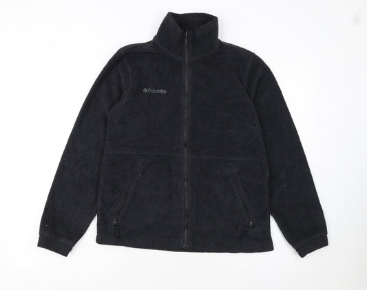 Columbia Boys Black Fleece Full Zip Jacket Size 14-16 Years Outdoor Wear
