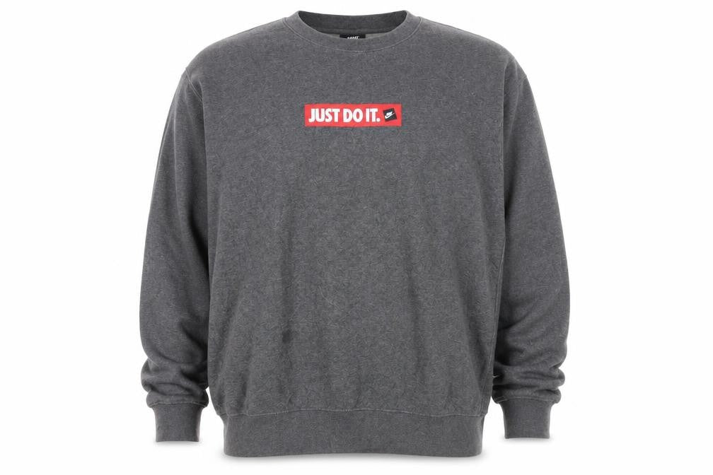 Nike Men's Grey 2XL Pullover Sweatshirt Just Do It Logo Sportswear
