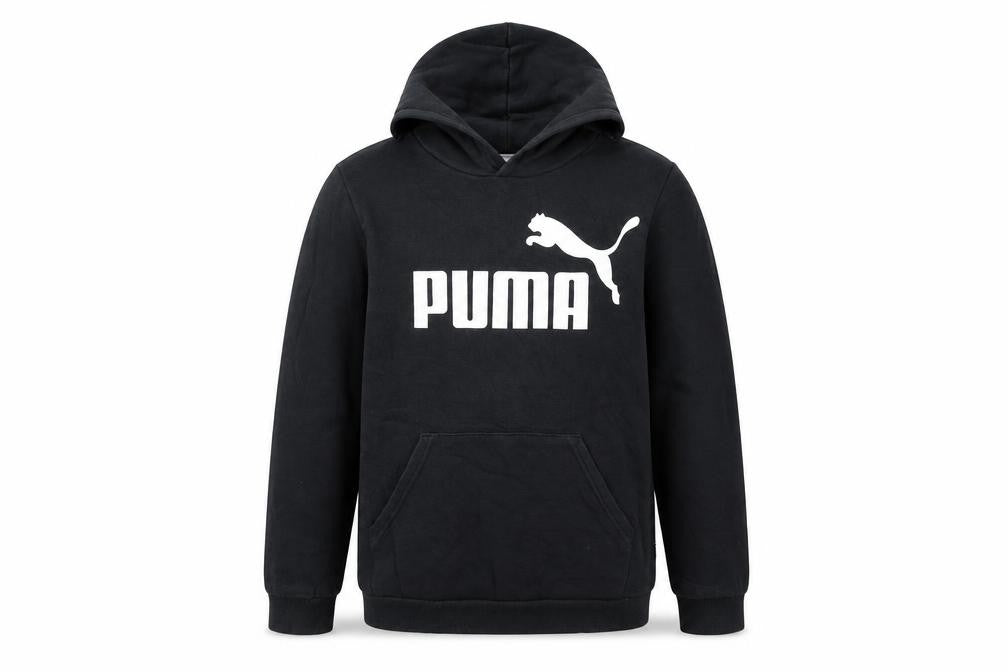 Puma Boys Black Pullover Hoodie 13-14 Years Logo Graphic Fleece Sweatshirt