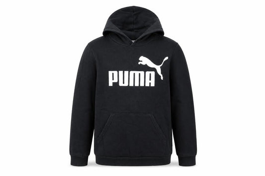 Puma Boys Black Pullover Hoodie 13-14 Years Logo Graphic Fleece Sweatshirt