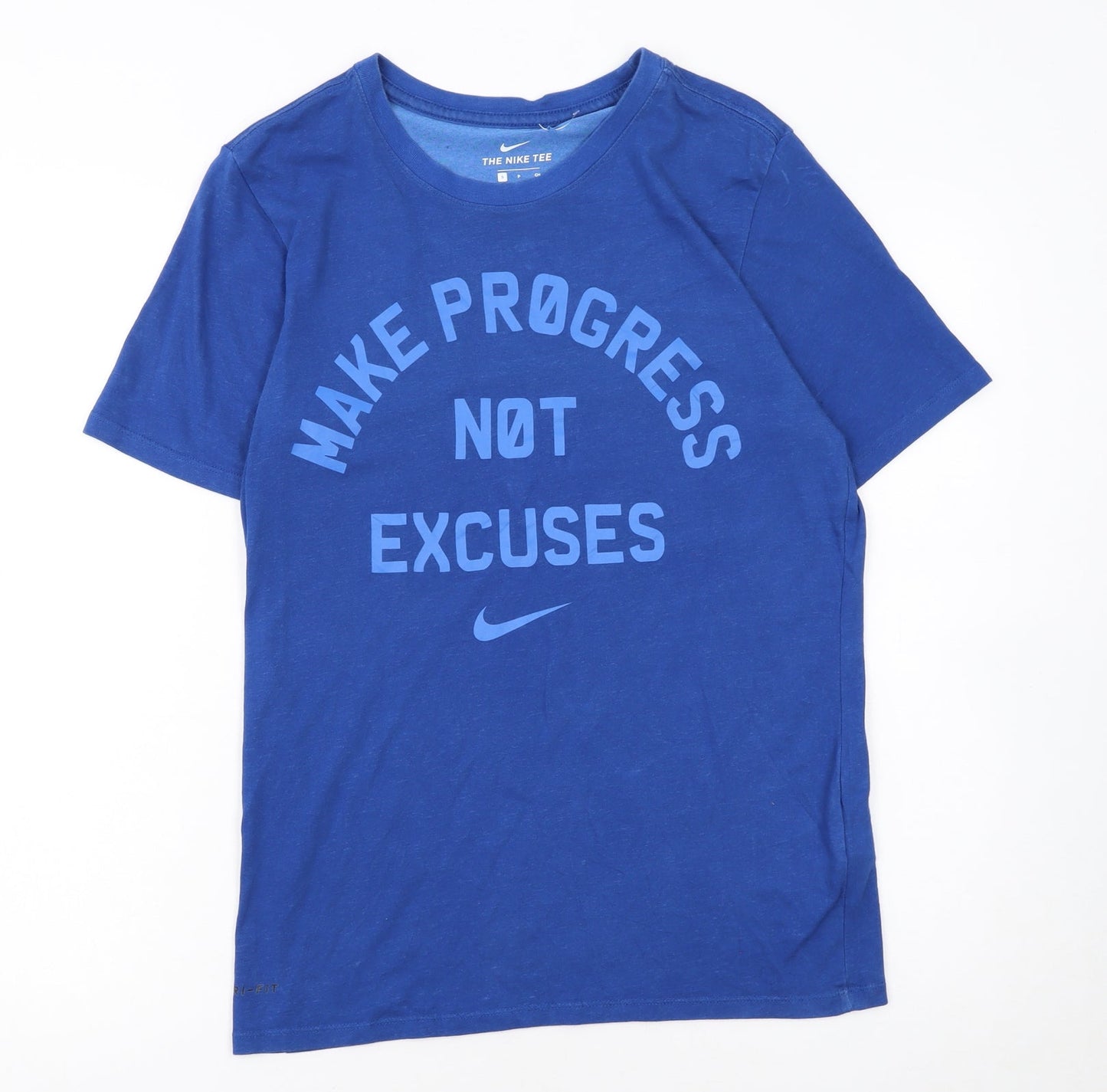 Nike Men's Blue Dri-Fit Athletic Fit Motivational Sports T-Shirt Size S