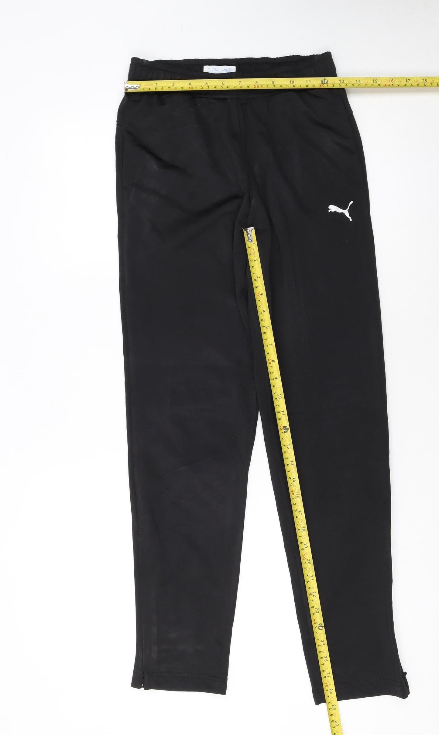 Puma Boys Black Jogger Trousers 13-14 Years 164cm Elastic Waist Activewear