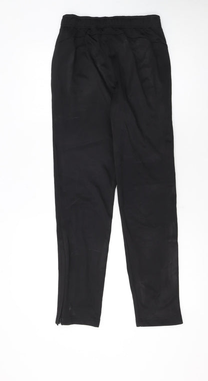 Close-up detail of Puma boys’ black jogger trousers 13-14 years 164cm elastic waist activewear