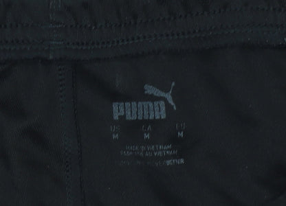 Brand and care label for Puma boys’ black jogger trousers m elastic waist activewear