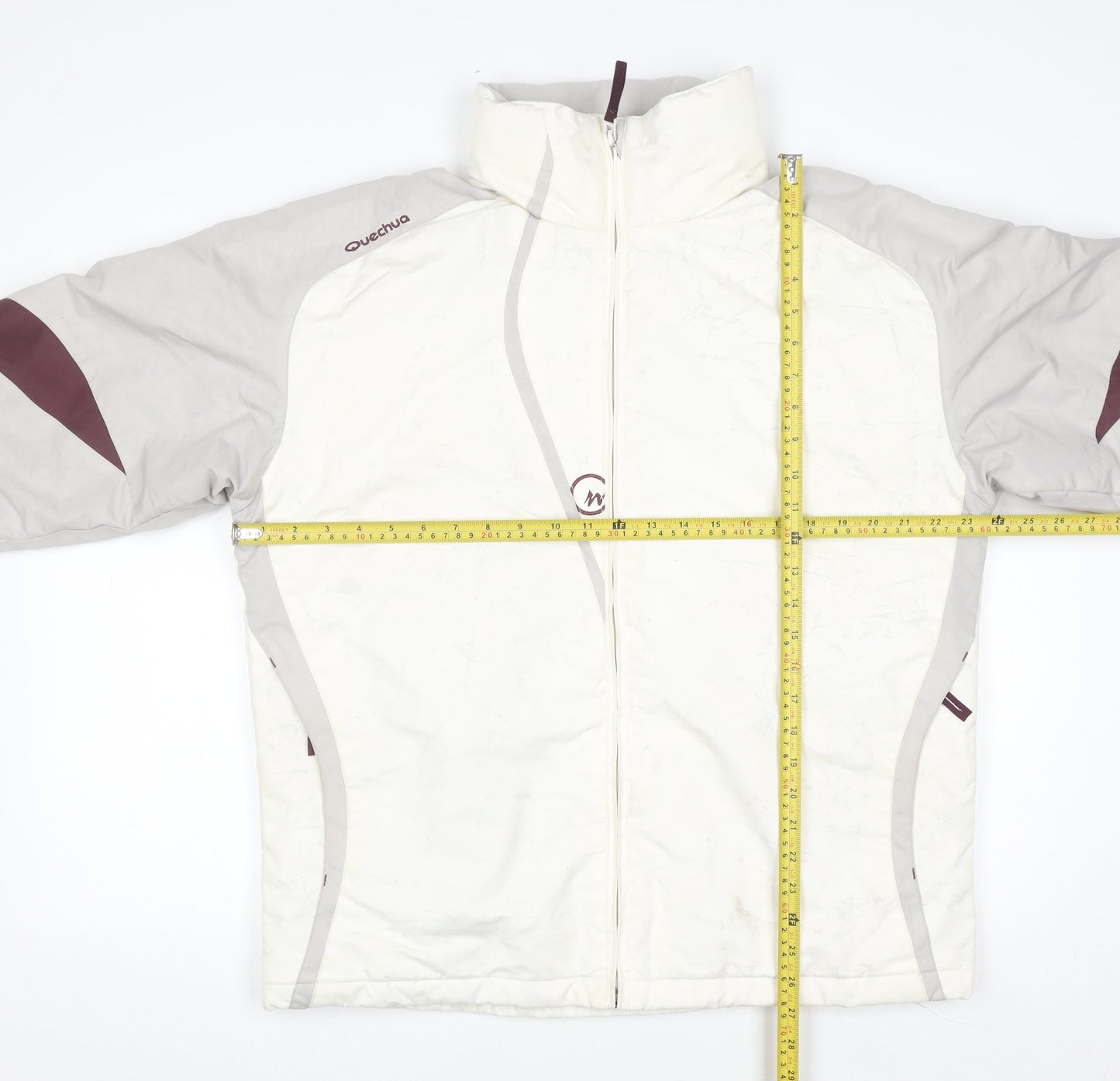 Quechua Womens White Ski Jacket Size 16 Full Zip Winter Coat