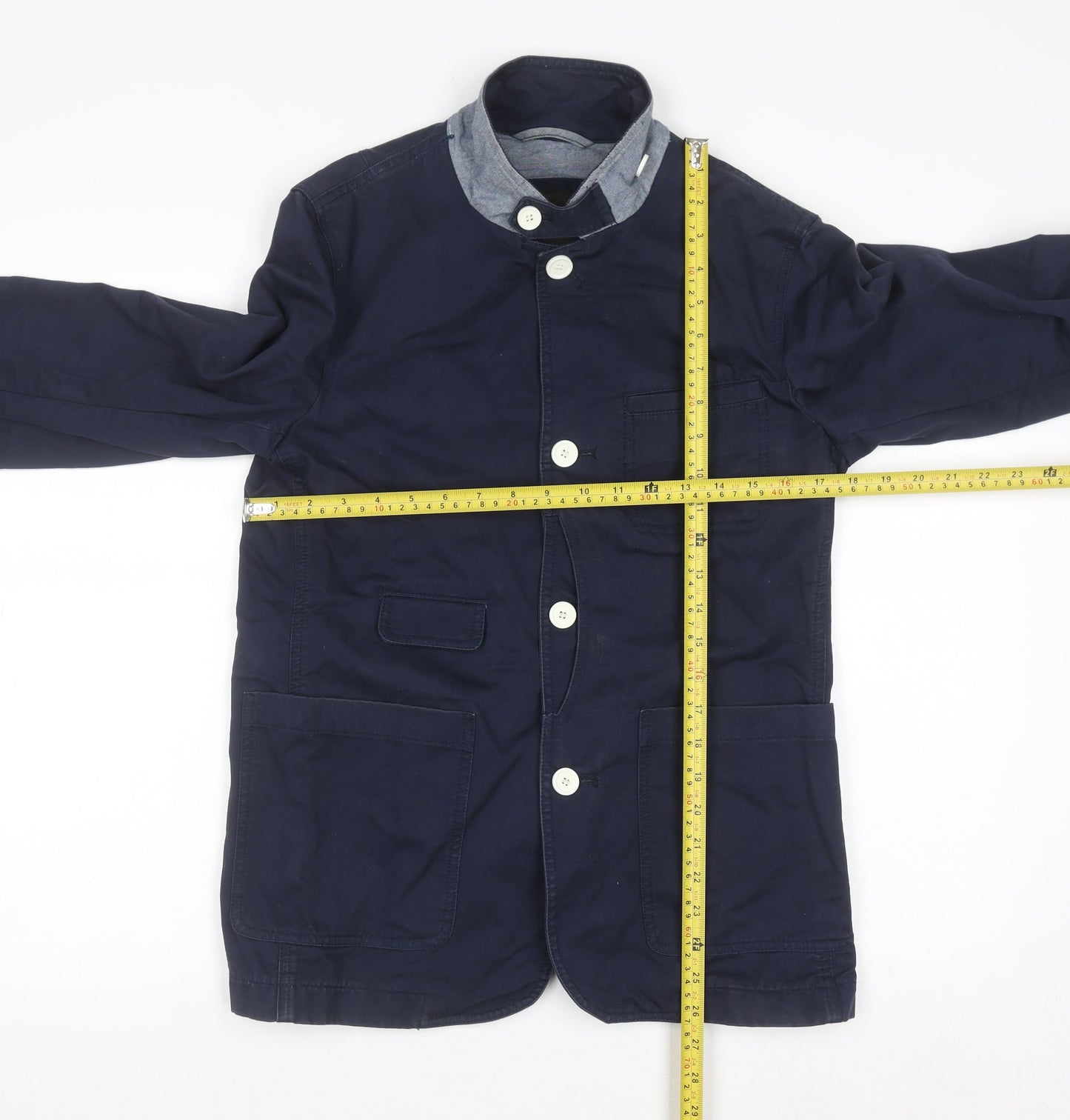 Method London Women's Blue Cotton Blazer Jacket Size 12