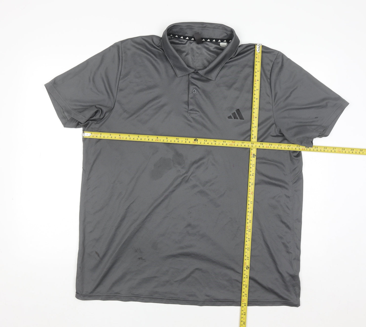 Adidas Men's Grey XL Performance Polo Shirt Lightweight Activewear