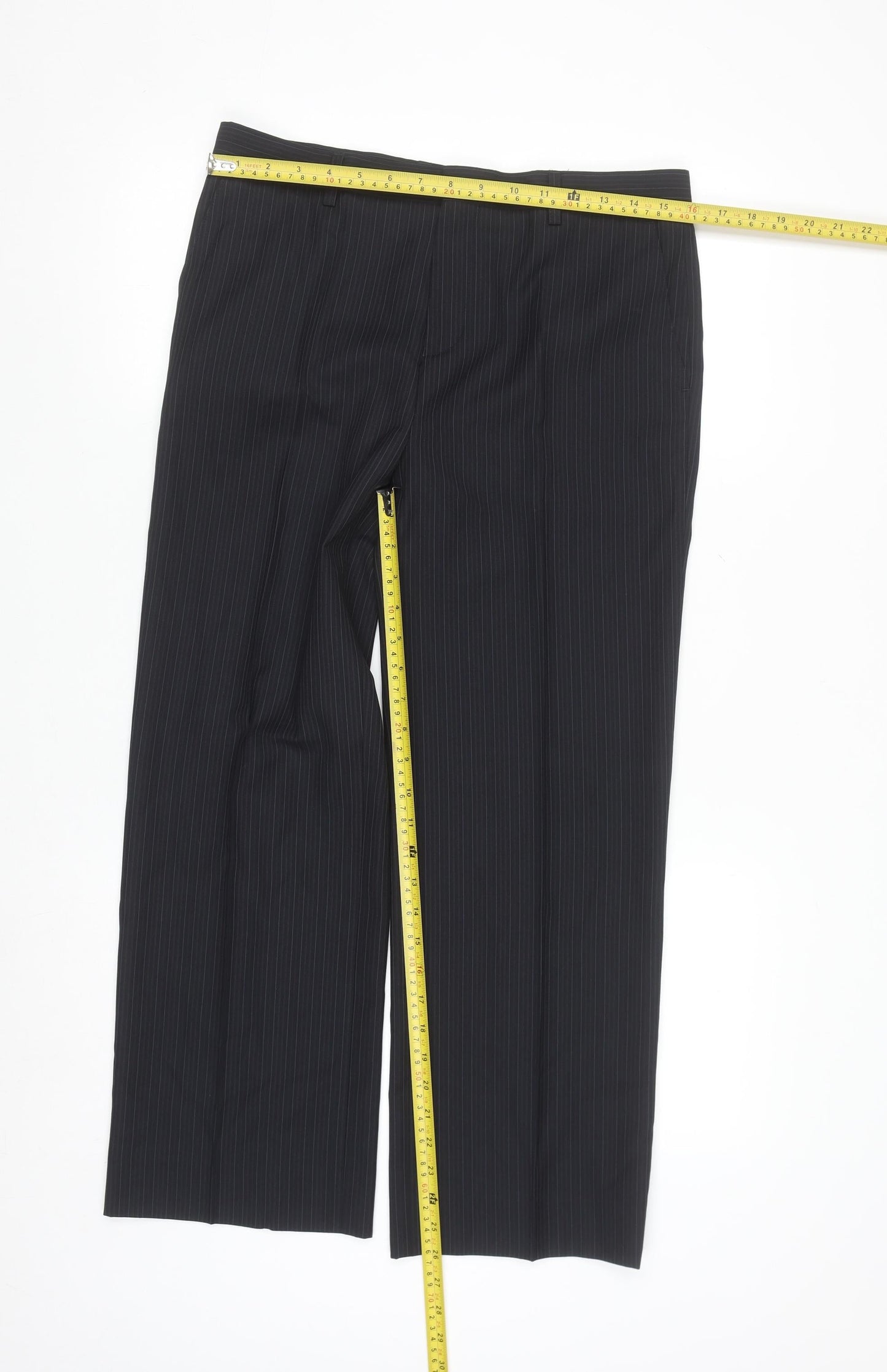 St. George by Duffer Boys Black Pinstripe Dress Trousers 15 Years Formal School