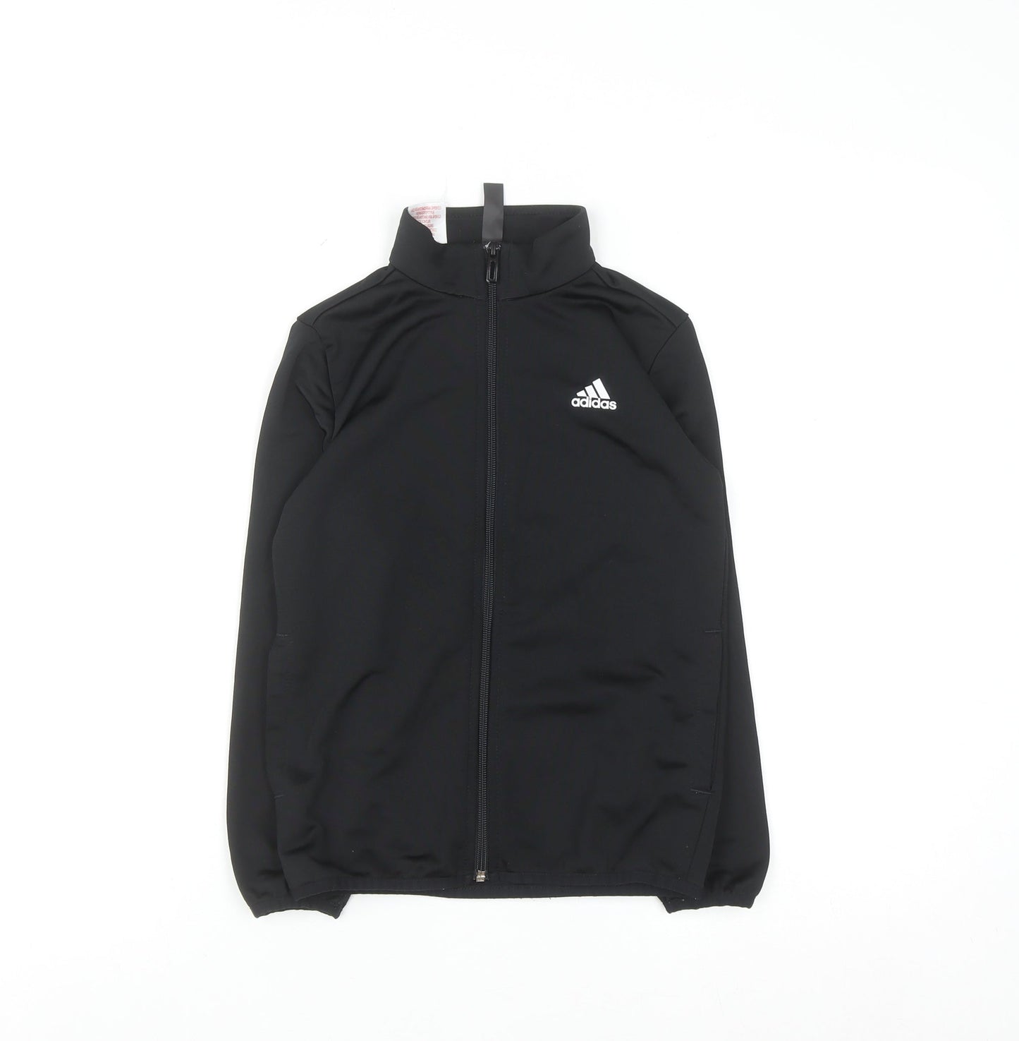 Adidas Boys Black 7-8 Years Track Jacket Full Zip Lightweight Activewear