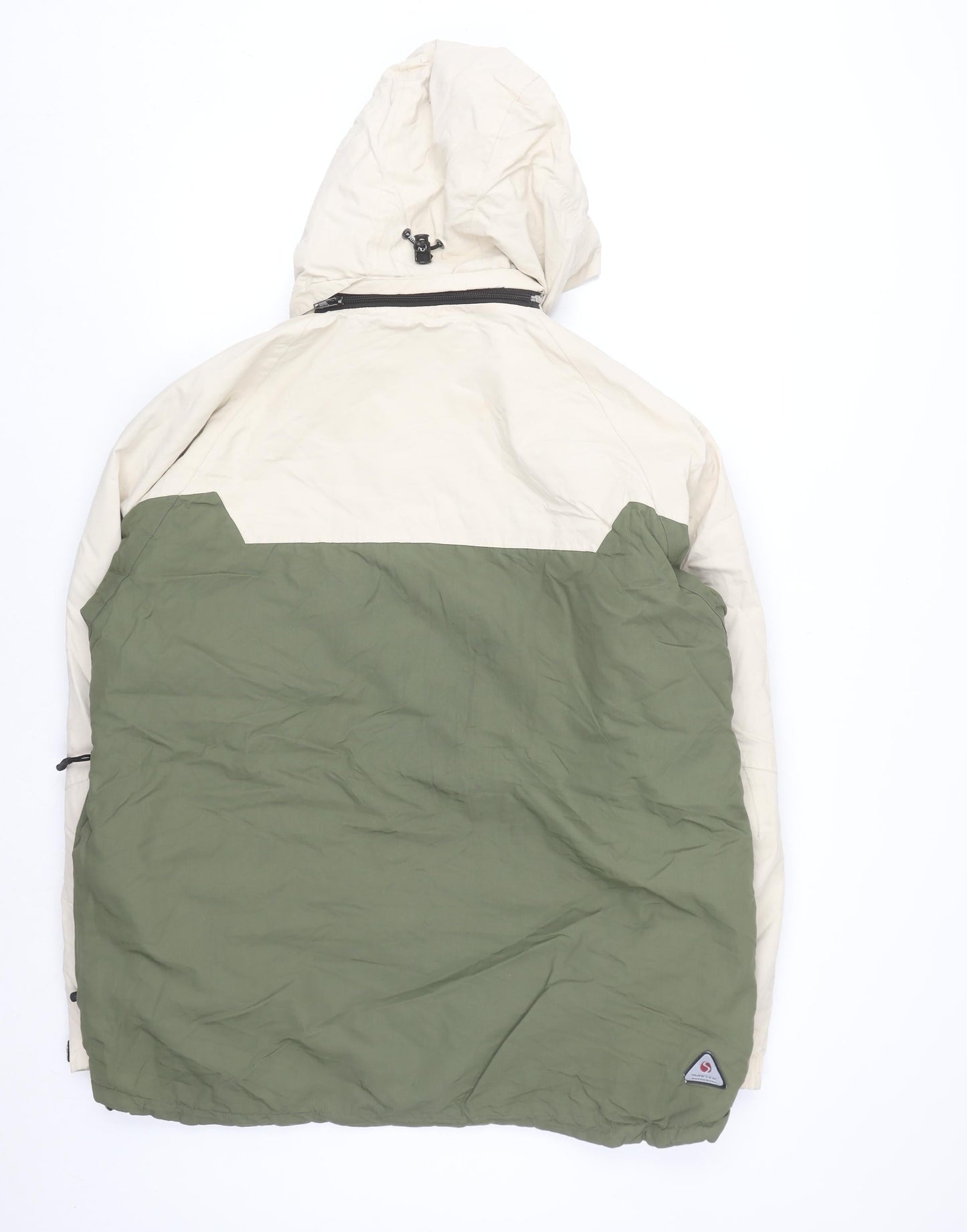 Surfanic Mens Green Beige Waterproof Parka Jacket L Hooded Winter Coat