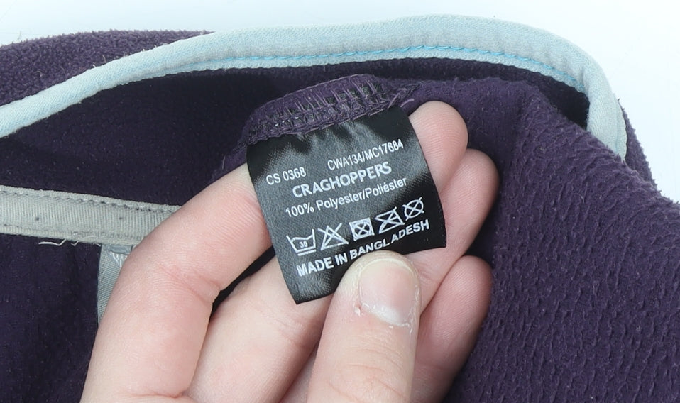 Craghoppers Women's Purple 1/2 Zip Fleece Pullover UK 12