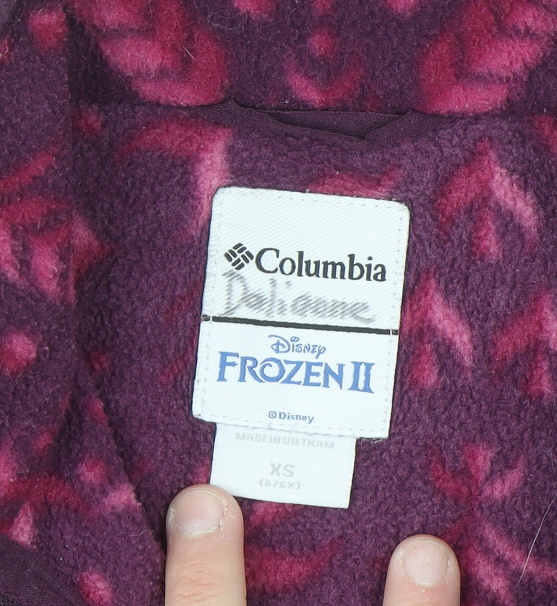 Columbia Girls Purple Fleece Full Zip Frozen II Sweatshirt XS