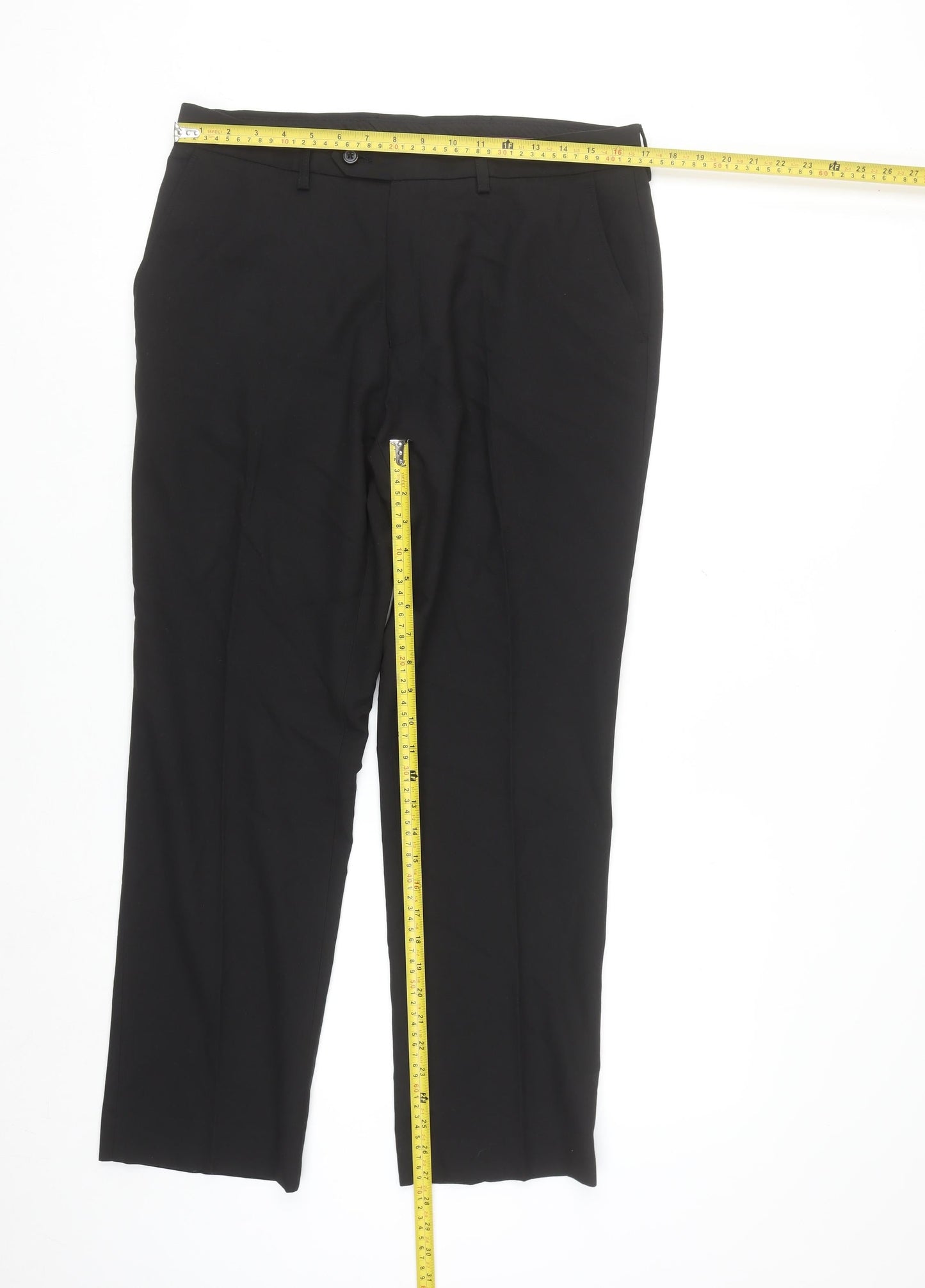 Next Men’s Black Dress Pants Trousers 34W 29L Regular Fit Workwear