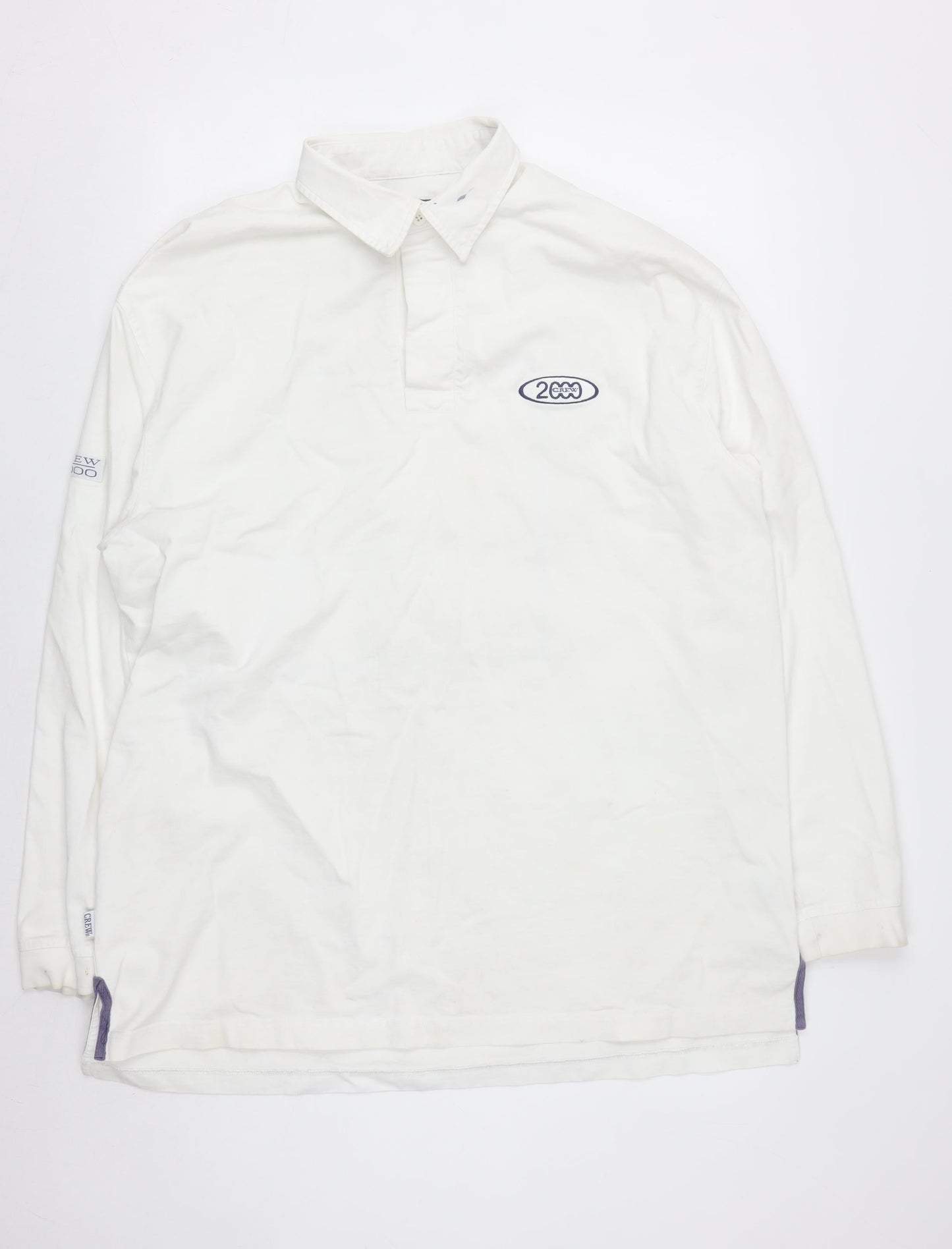 Crew Clothing Co Men's White XL Henley Style Sweatshirt