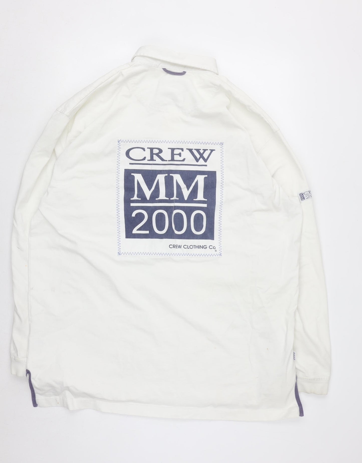 Crew Clothing Co Men's White XL Henley Style Sweatshirt