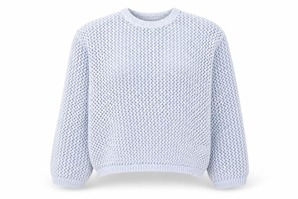 Marks & Spencer Women’s Blue Open-Knit Polyester Jumper L