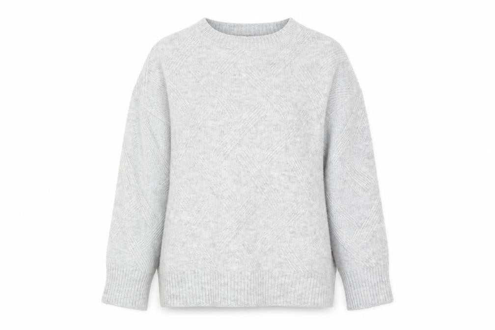 New Look Women's Grey Knit Crew Neck Pullover Jumper Size S
