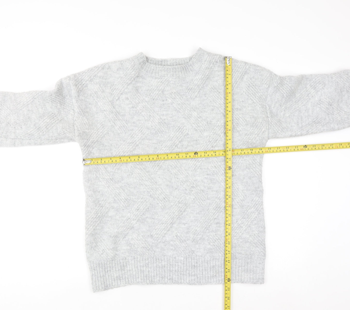 New Look Women's Grey Knit Crew Neck Pullover Jumper Size S