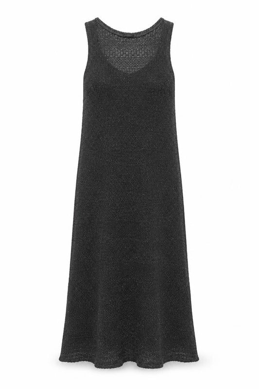 River Island Women’s Black Knit Tank Midi Dress Size 14 Sleeveless