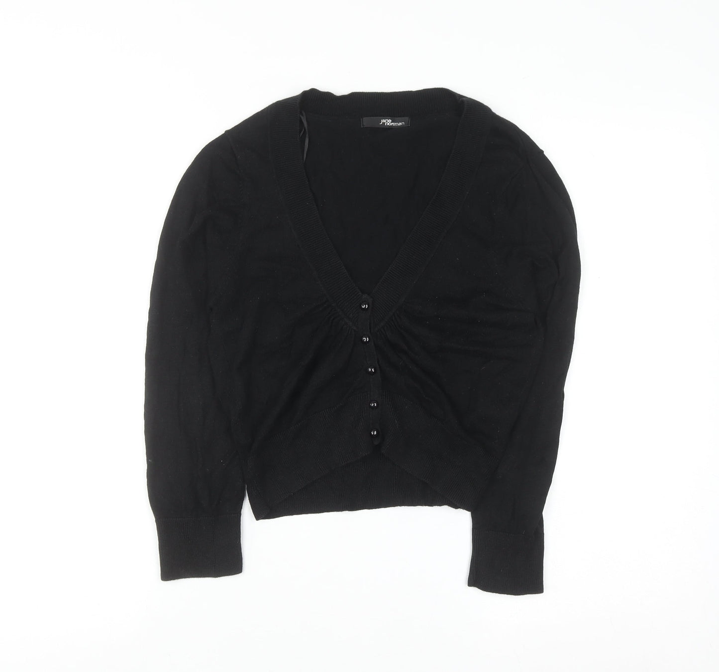 JD Women Black V-Neck Button Knit Cardigan Size 12