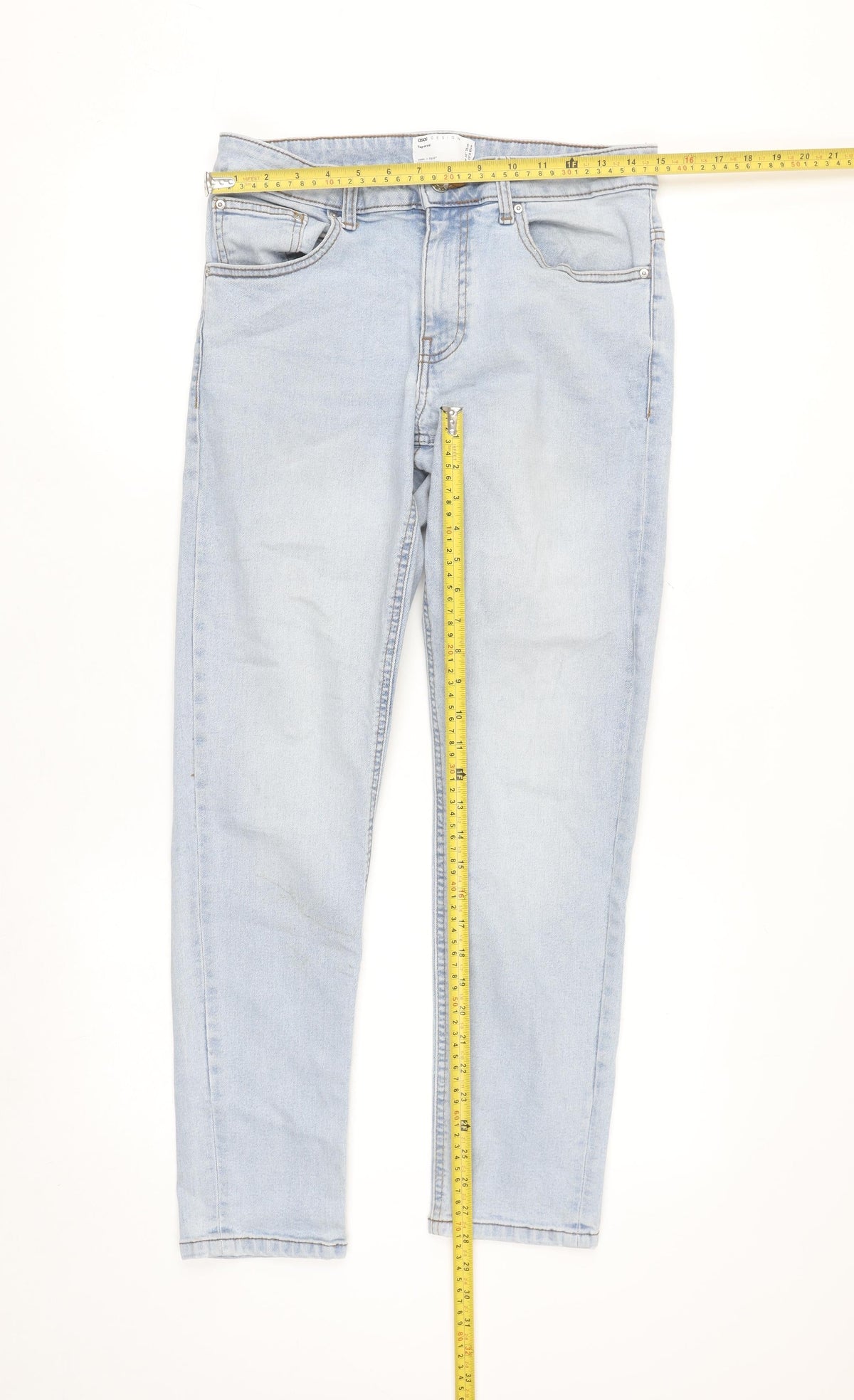 ASOS Design Women's Light Blue Tapered Jeans Size 12 W30 L32