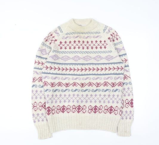 Fotrama Women's Multicoloured Alpaca Fair Isle Jumper M
