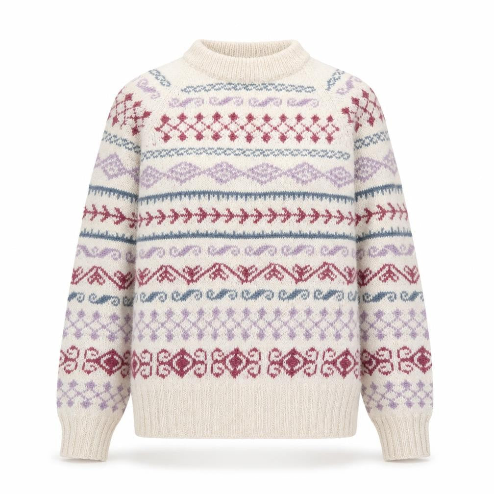 Fotrama Women's Multicoloured Alpaca Fair Isle Jumper M