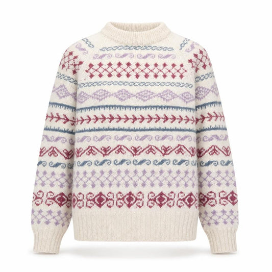 Fotrama Women's Multicoloured Alpaca Fair Isle Jumper M
