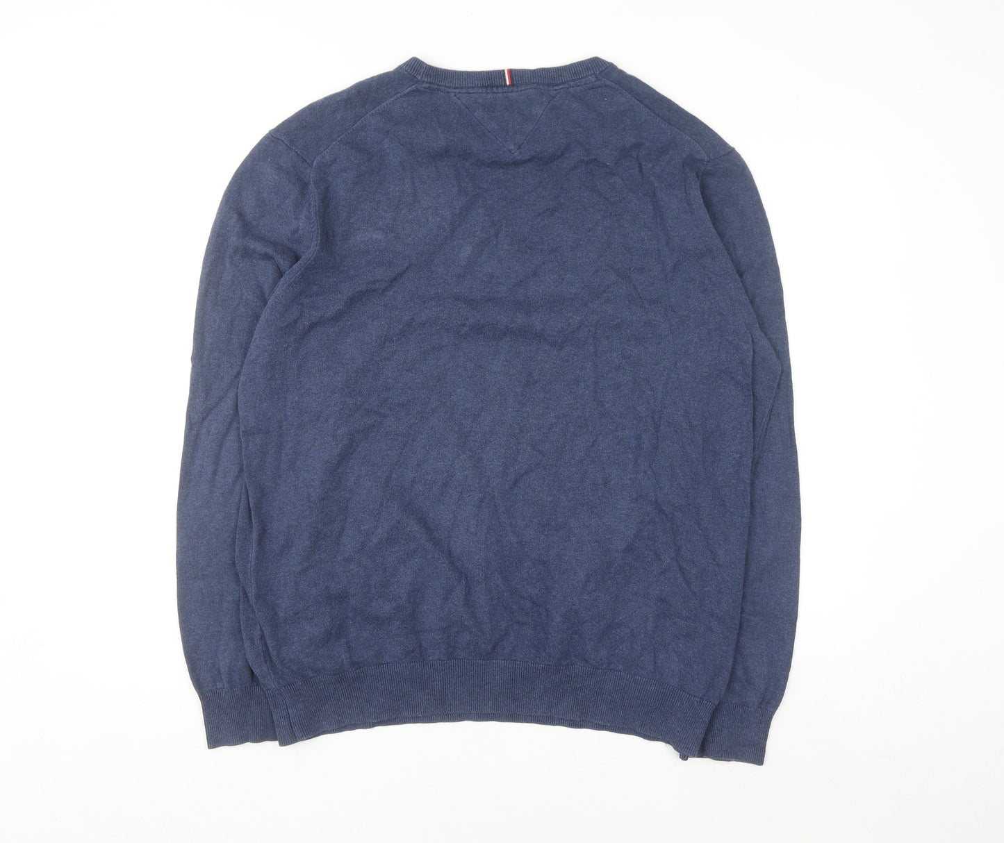 Tommy Hilfiger Men Blue XL Cotton Crew Neck Pullover Jumper