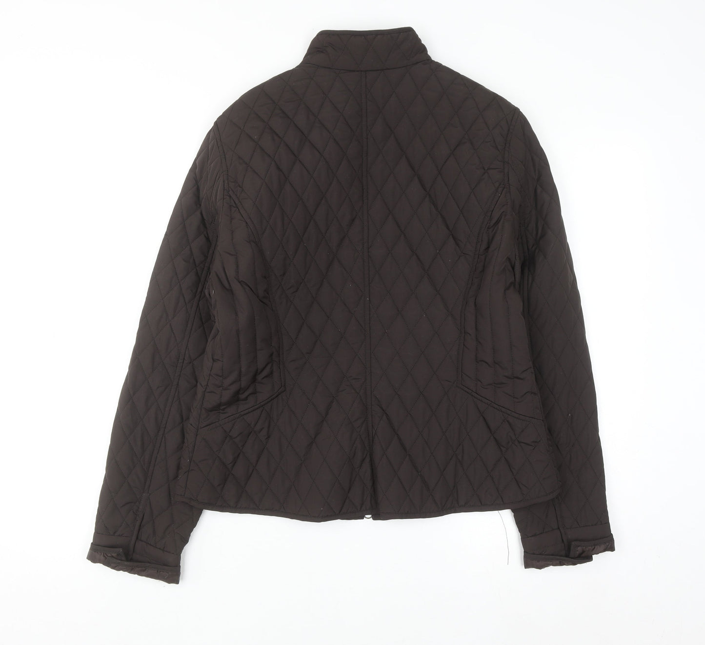 Olsen Women's Brown Quilted Mid-Length Jacket Size 12
