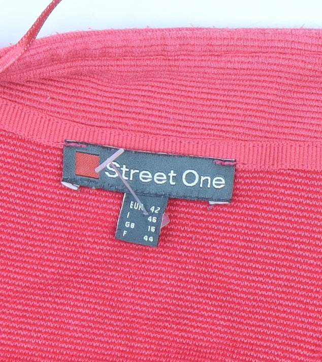Street One Women's Pink Long Sleeve Open Cardigan Size 16