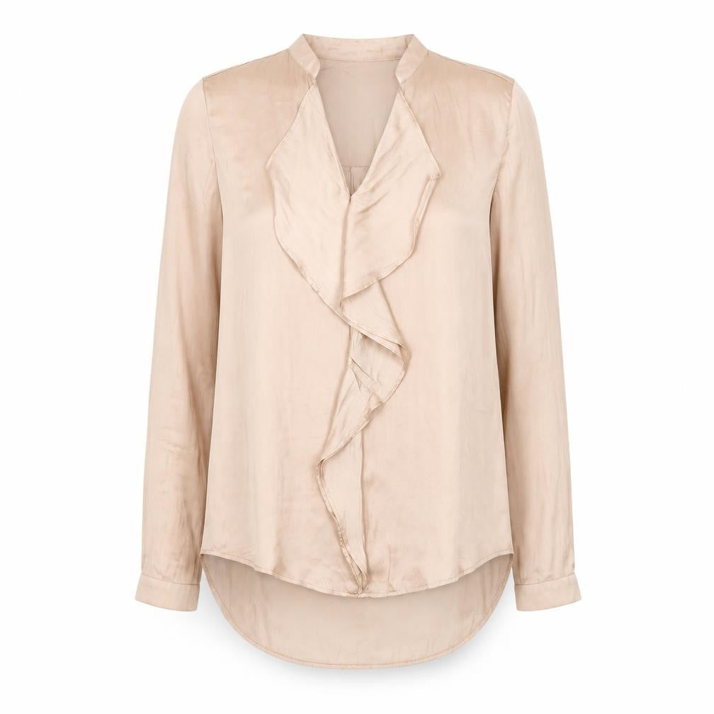 Marks & Spencer Womens Beige Ruffle Wrap Blouse Size 6