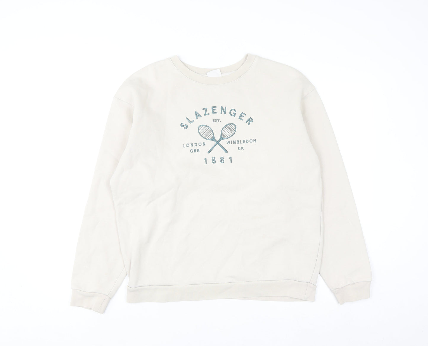 Slazenger Women's Beige Crew Neck Pullover Sweatshirt UK 10