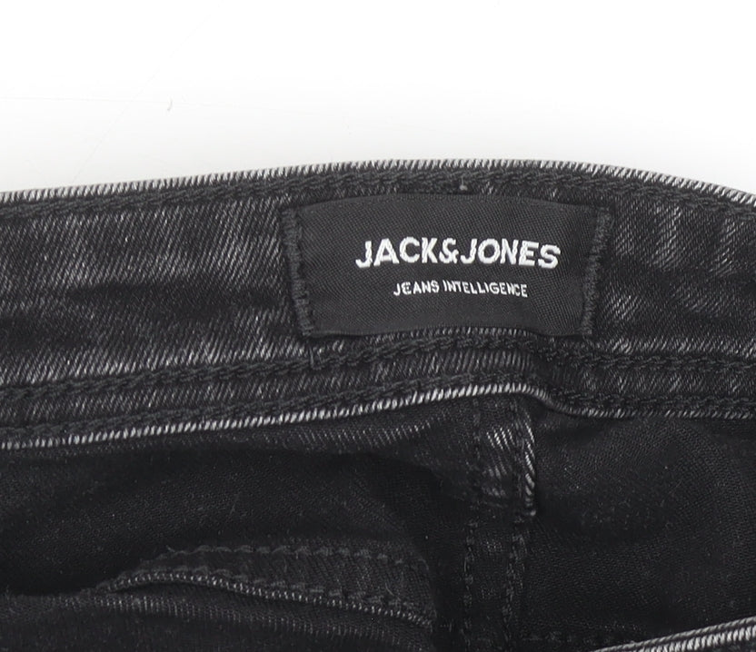 Jack & Jones Men’s Black Slim Fit Straight Leg Jeans Size 30/30