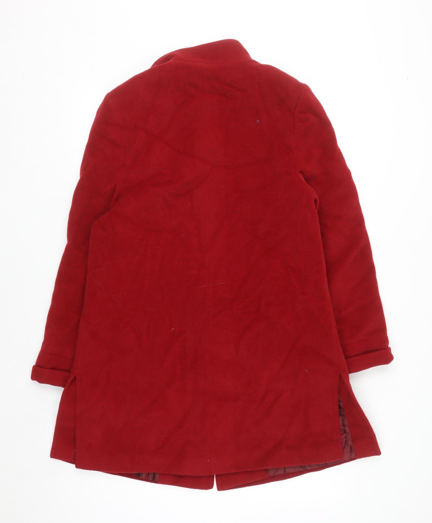 Basler Women's Red Wool Angora Blend Mid-Length Coat Size 8