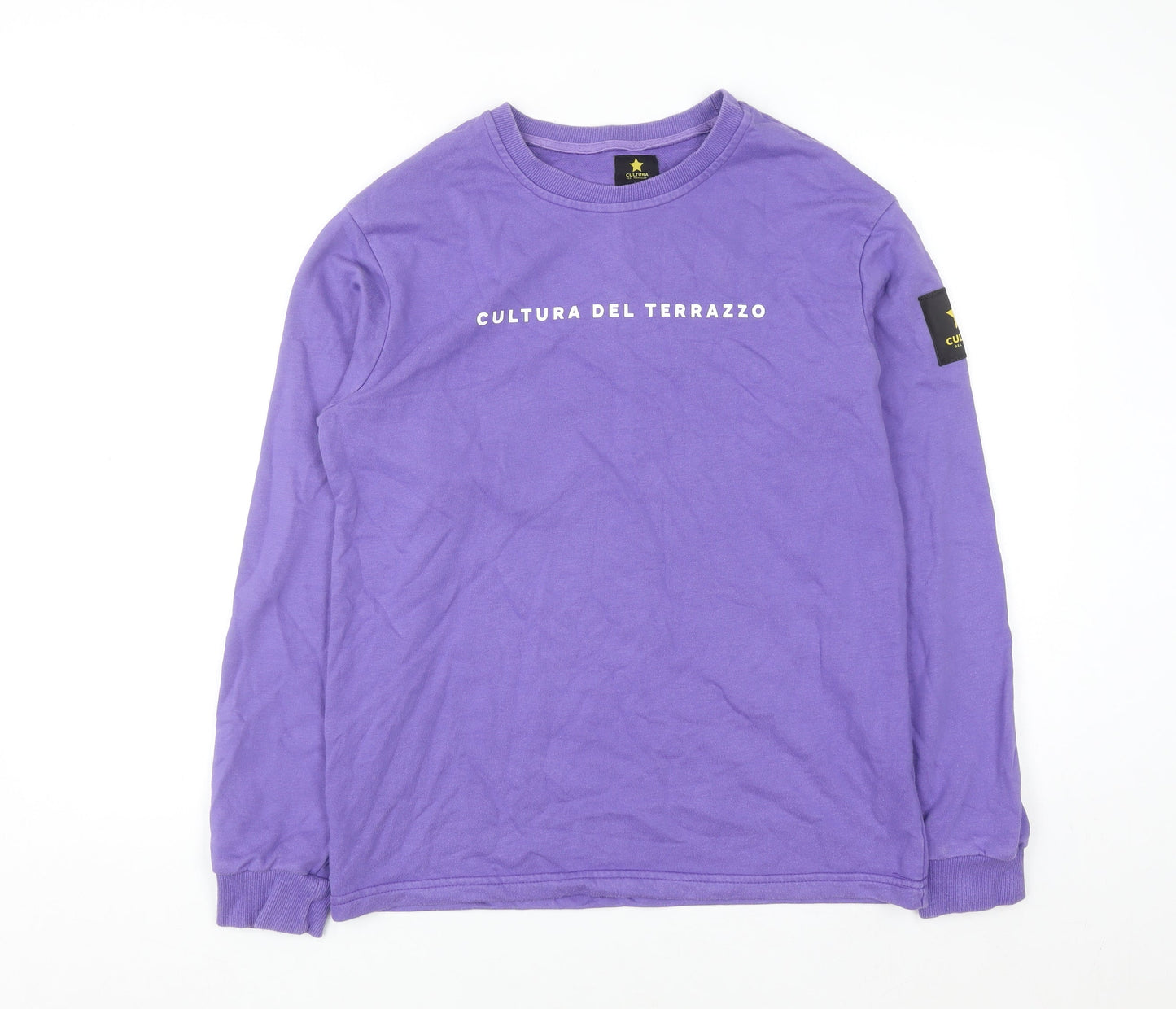 Cultura Del Terrazzo Men's Purple Small Crew Neck Pullover Sweatshirt