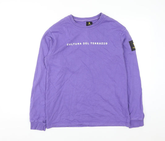 Preloved Cultura Del Terrazzo Men's Purple Small Crew Neck Pullover Sweatshirt - Front