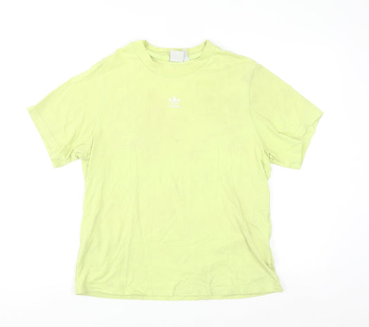 Adidas Women's Green Short Sleeve Basic Cotton T-Shirt Size 10