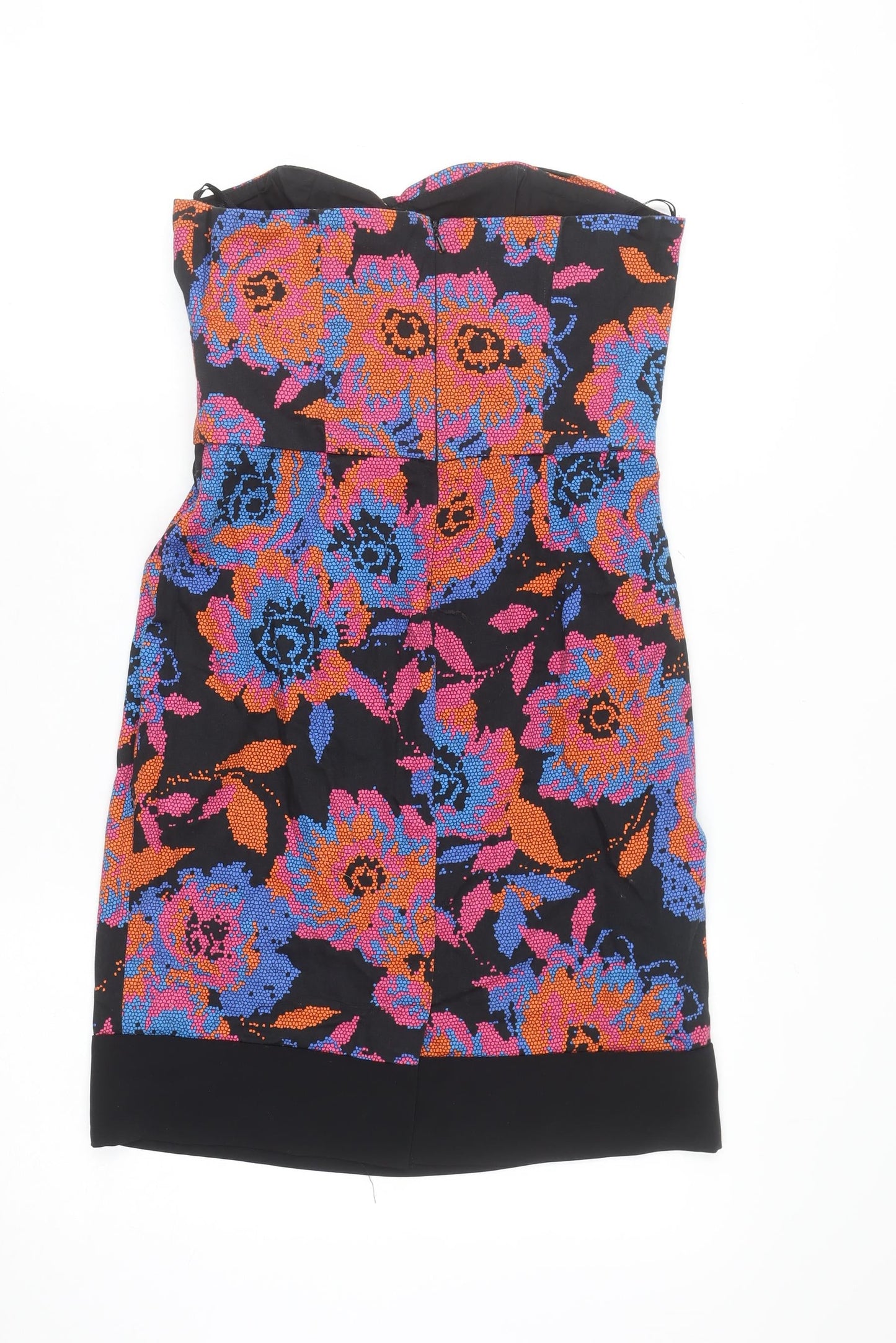 New Look Women’s Multicoloured Floral Strapless Bodycon Dress Size 10